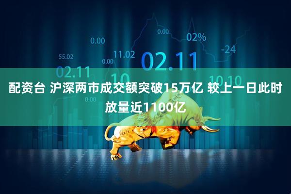 配资台 沪深两市成交额突破15万亿 较上一日此时放量近1100亿