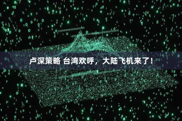 卢深策略 台湾欢呼，大陆飞机来了！
